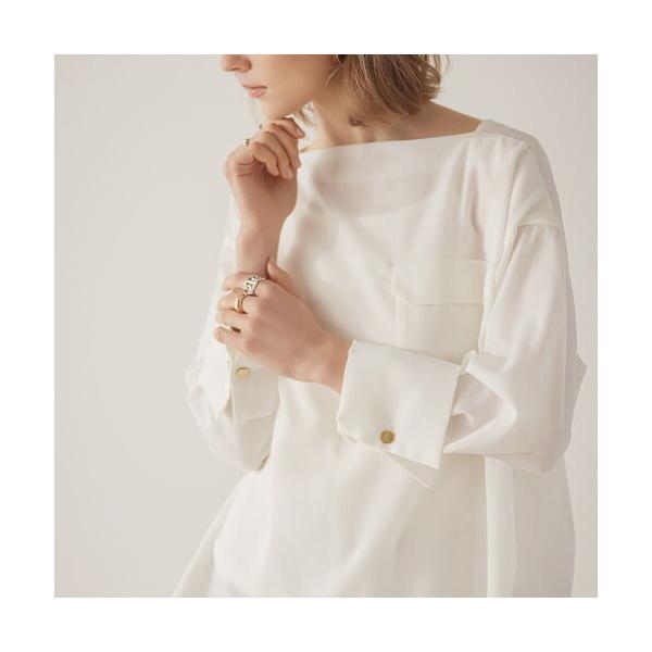 EUCLAID / エウクレイド バックボタンワイドカフスブラウス