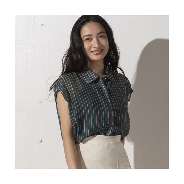 EUCLAID / エウクレイド シアーストライプブラウス