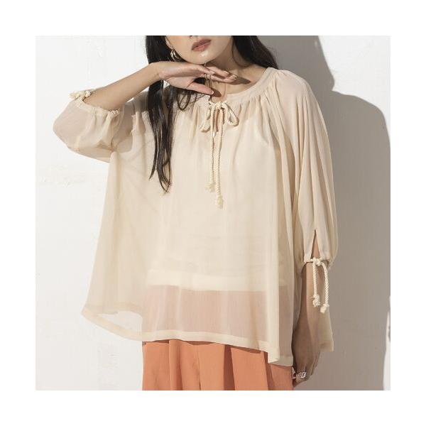 EUCLAID / エウクレイド シアー楊柳ブラウス
