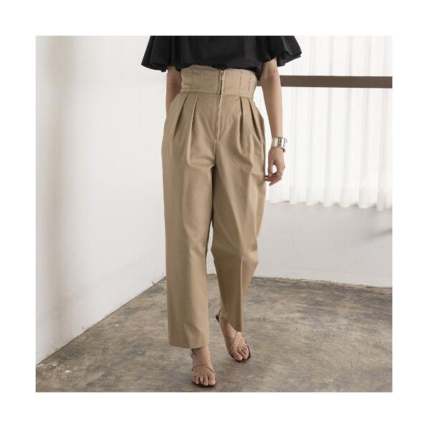 EUCLAID / エウクレイド ハイウエスト撥水タックパンツ