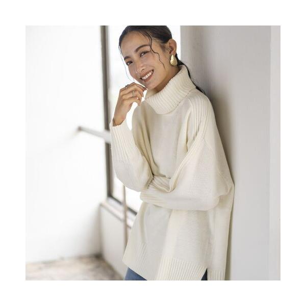 EUCLAID / エウクレイド ハイネックバックスリットニット