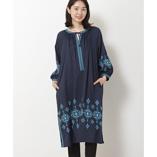TABASA / タバサ インドコットン×オルテガ刺繍ワンピース