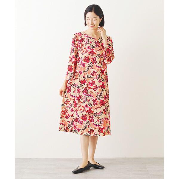 TABASA / タバサ スムース×レトロフラワープリントワンピース