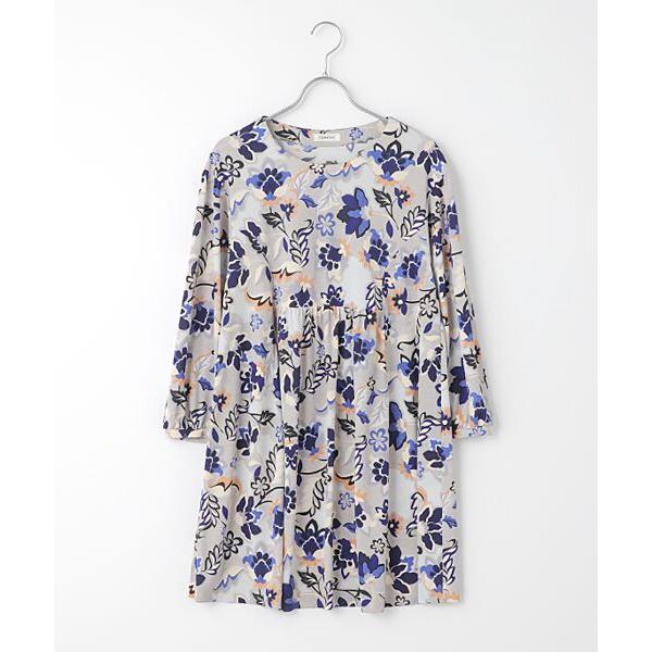 TABASA / タバサ スムース×レトロフラワープリントチュニック