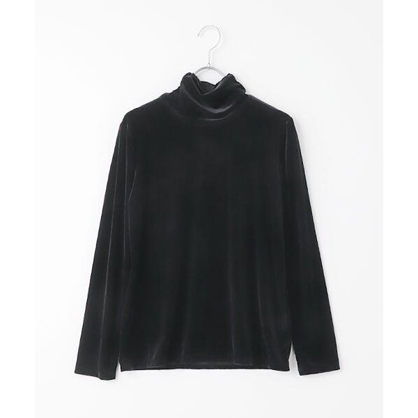 TABASA / タバサ シアートリコットベロアタートルネックカットソー