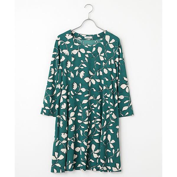 TABASA / タバサ スムース×シルエットフラワープリントチュニック