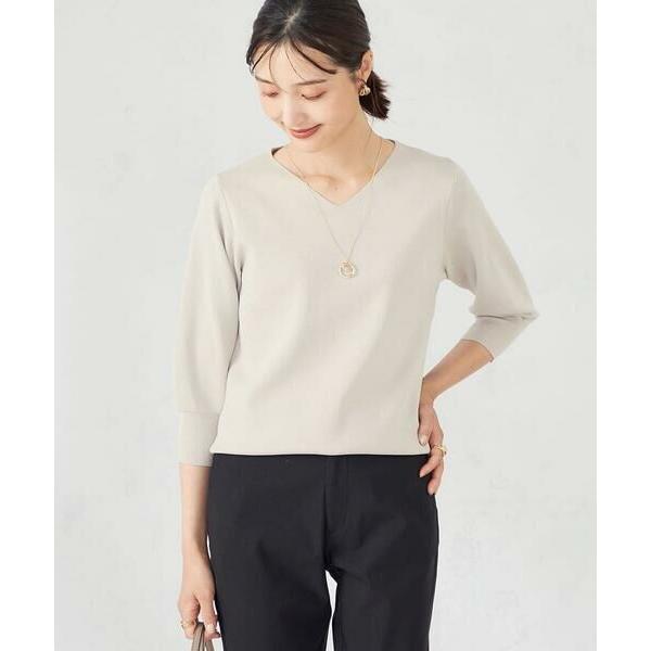 a.v.v / アー・ヴェ・ヴェ 【UVカット/洗える】Vネック美ラクるパフスリーブニット