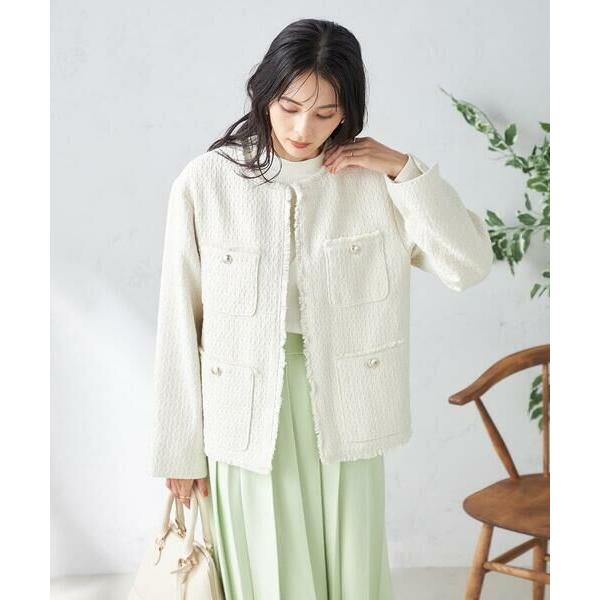 a.v.v / アー・ヴェ・ヴェ ノーカラーツイードジャケット