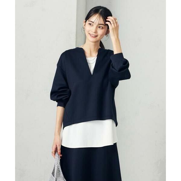 a.v.v / アー・ヴェ・ヴェ 【セットアップ対応】スリットネックダンボールトップス