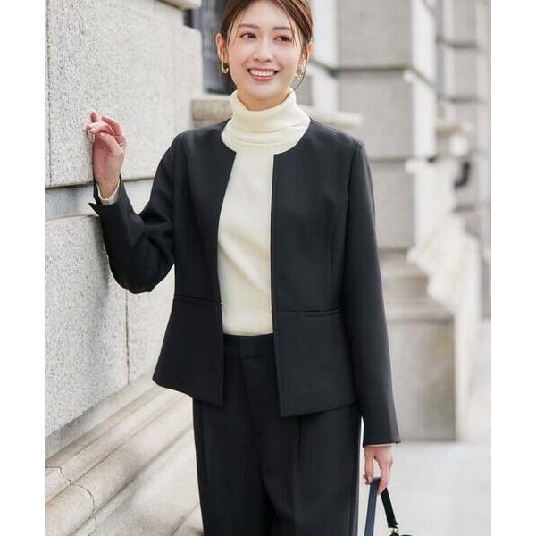 a.v.v / アー・ヴェ・ヴェ 【洗える/イージーケア/ストレッチ】パウダーツイルキーネックジャケ...