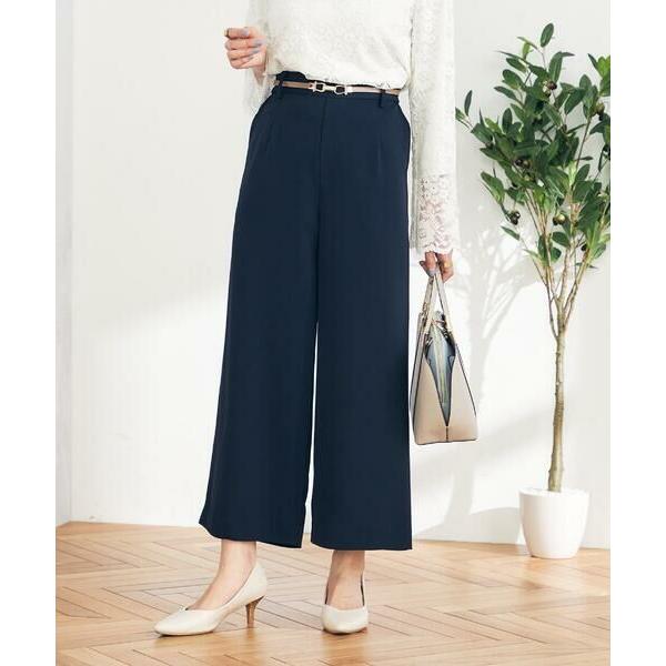 a.v.v / アー・ヴェ・ヴェ 【洗える/イージーケア】サテンストレッチワイドクロップドパンツ【セ...