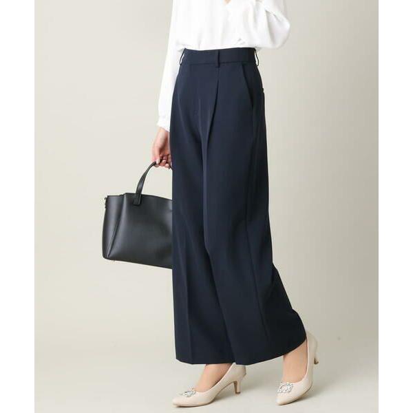 a.v.v / アー・ヴェ・ヴェ 【洗える/イージーケア】ダブルクロスワイドストレートパンツ