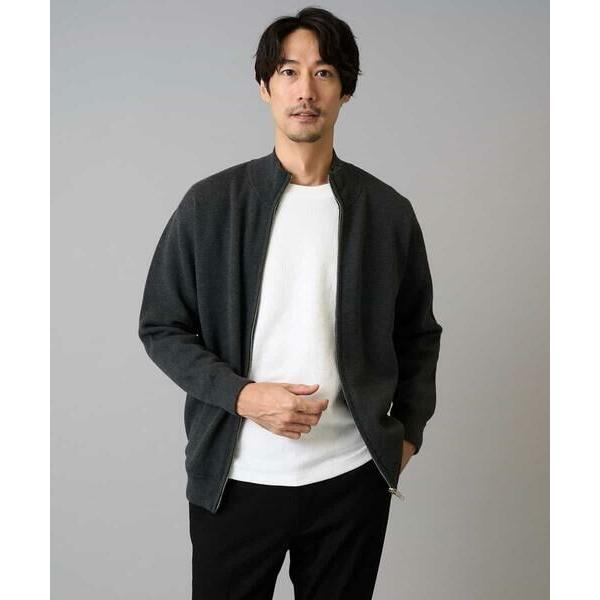 a.v.v / アー・ヴェ・ヴェ 【洗濯機で洗える】ダブルフェイスニットスタンドジップカーディガン