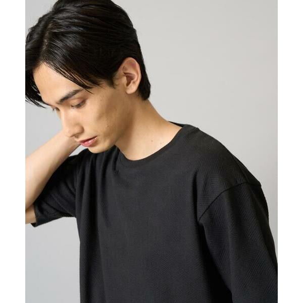 a.v.v / アー・ヴェ・ヴェ 【きれいめな半袖】ジャカードクルーネックカットソー  半袖 ジャケ...