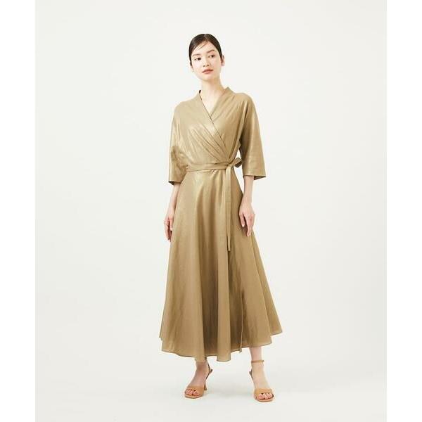 Sybilla / シビラ 【メディア着用】メタリックリネンカシュクールドレス