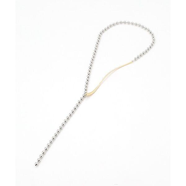 VERSEAU / ヴェルソー メタルラインポイントボールチェーンY字ネックレス