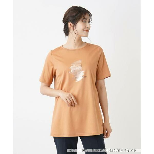 Leilian / レリアン フレア半袖Tシャツ