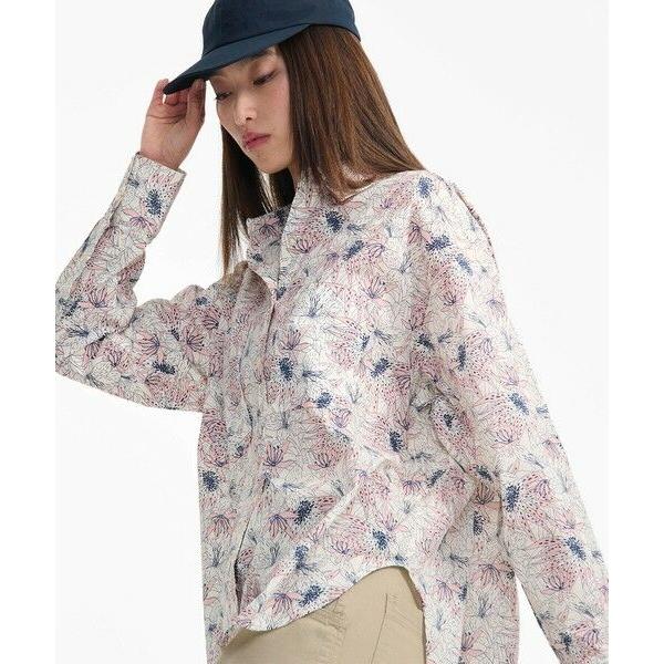 AIGLE / エーグル オールオーバーリバティープリントロングスリーブシャツ サイドスリット