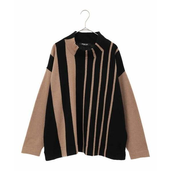 HIROKO BIS GRANDE / ヒロコビス グランデ アシンメトリーストライプニットプルオー...