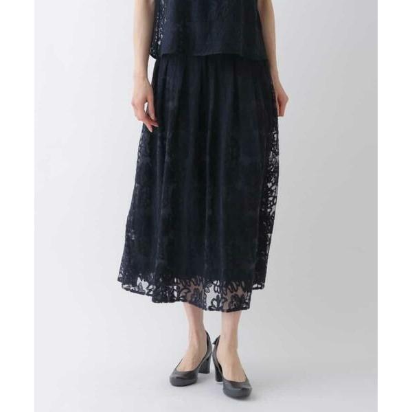 HIROKO BIS GRANDE / ヒロコビス グランデ フラワー刺繍チュールフレアスカート