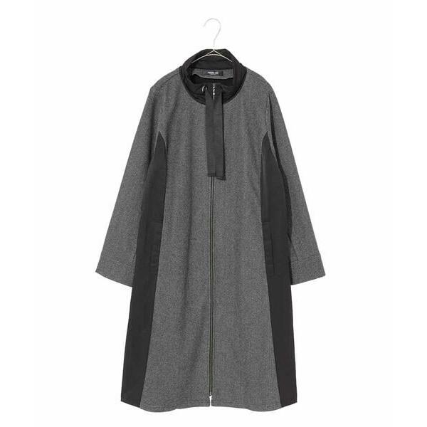 HIROKO BIS GRANDE / ヒロコビス グランデ 【大きいサイズ】異素材スタンドカラーロ...