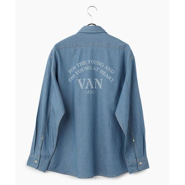 VAN / ヴァン ライトインディゴデニムシャツ＜バックプリント＞