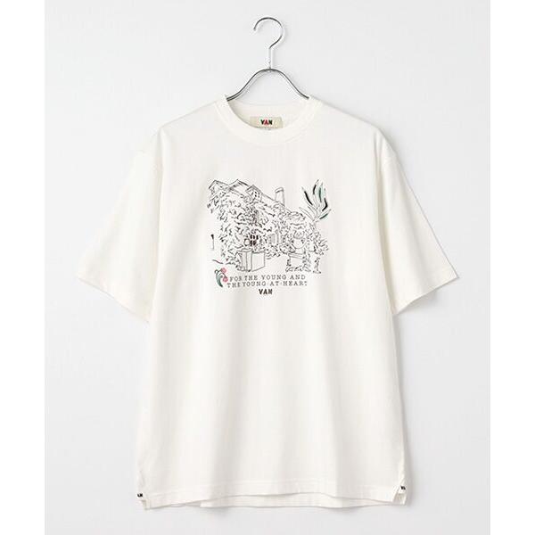 VAN / ヴァン プリント刺繍Tシャツ＜ガーデン＞