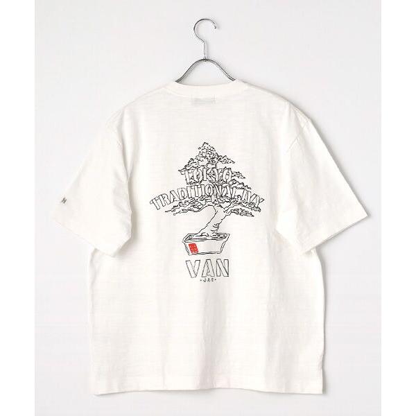 VAN / ヴァン プリント刺繍Tシャツ＜盆栽＞＜スラブ天竺＞