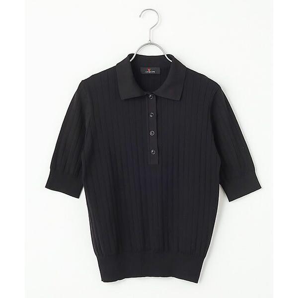 L'EQUIPE / レキップ 綿リブボーダーポロニット