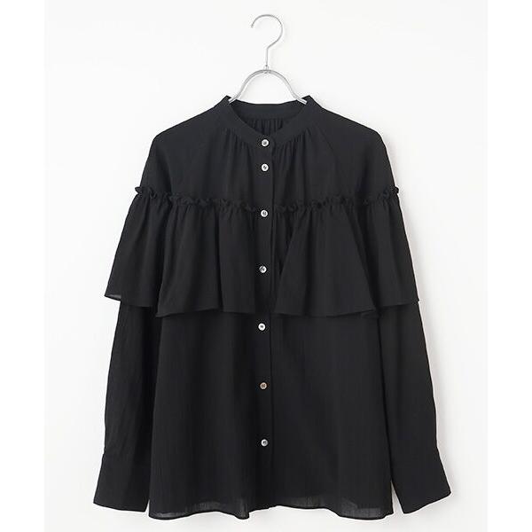 L'EQUIPE / レキップ 100/2フランス綾フリルブラウス