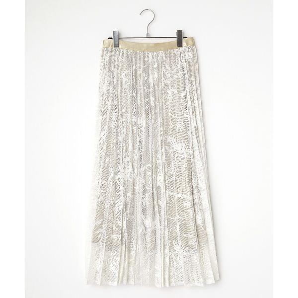 L'EQUIPE / レキップ リーフ柄メッシュレーススカート