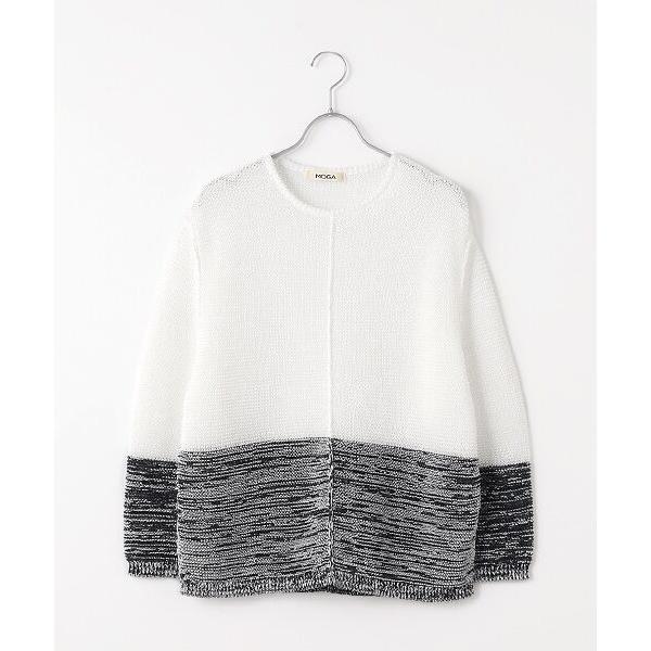 MOGA / モガ テープヤーン×スラリット糸バイカラープルオーバー