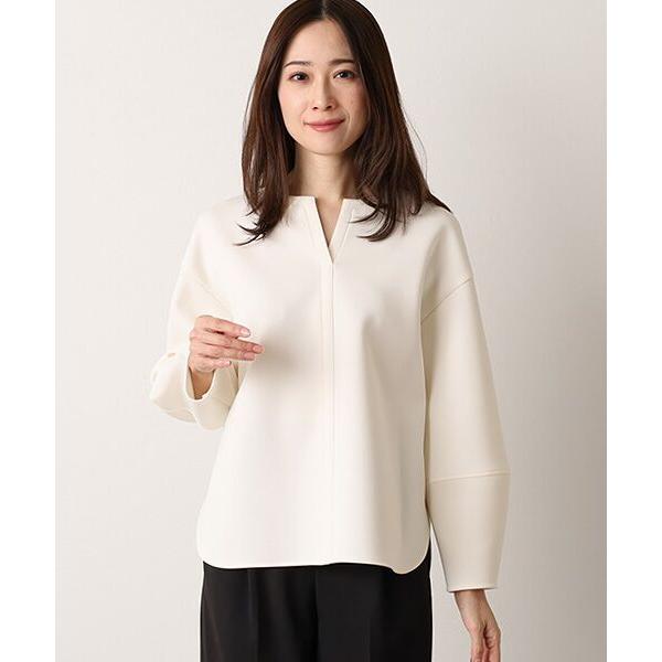 MOGA / モガ トリアセダブルニットキーネックジャージトップス