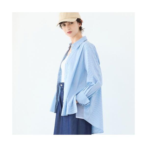R-ISM / リズム 【洗える・S/M/Lサイズ】サイドスリットストライプシャツ