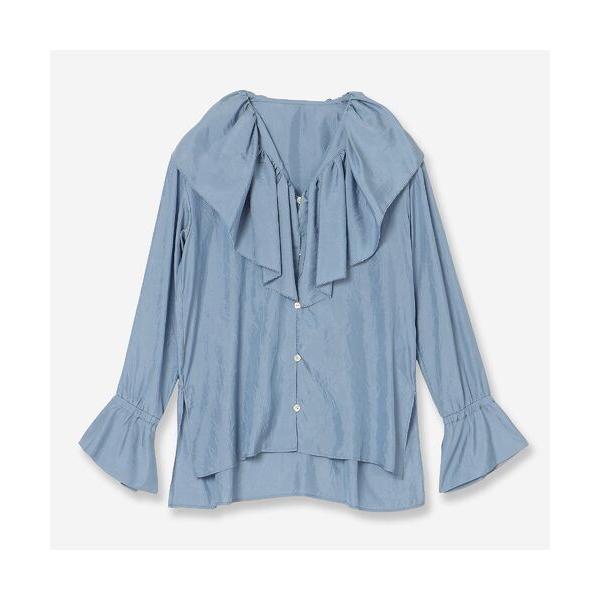 R-ISM / リズム 【洗える】ワッシャーサテンフリルブラウス