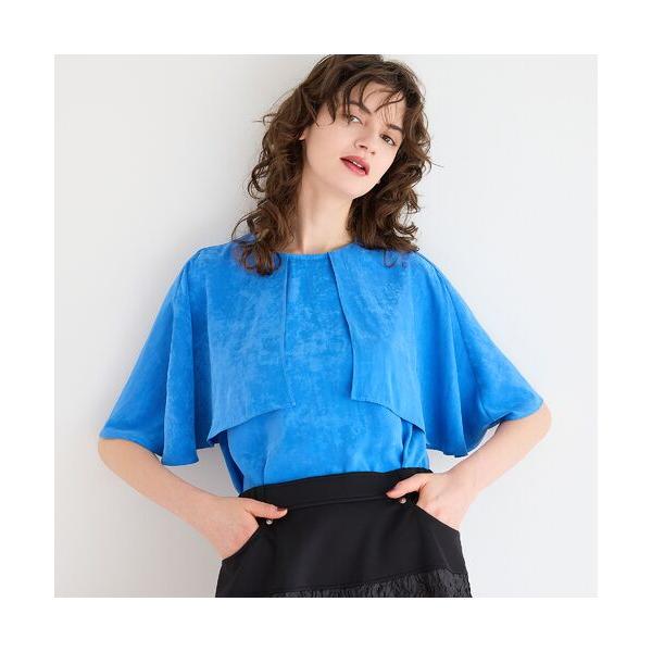 R-ISM / リズム 【セットアップ対応・洗える】サテンピーチケープブラウス