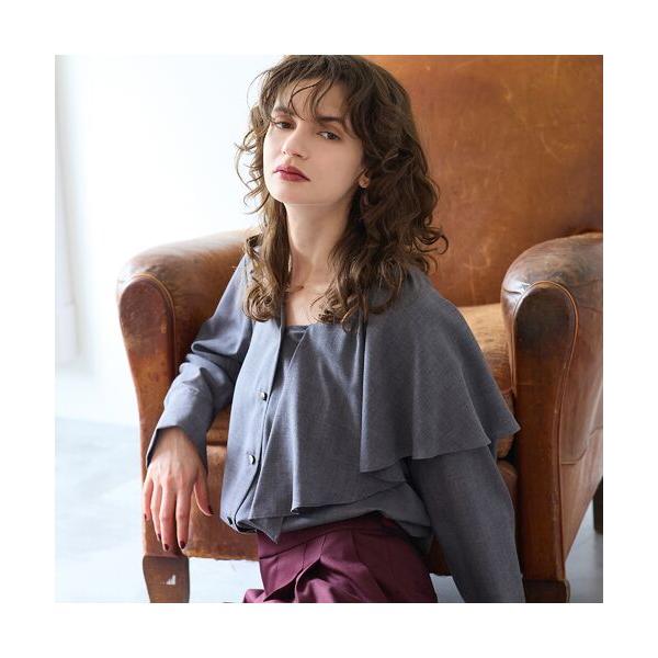 R-ISM / リズム 【洗える・S/M/Lサイズあり】アシンメトリーラッフルブラウス