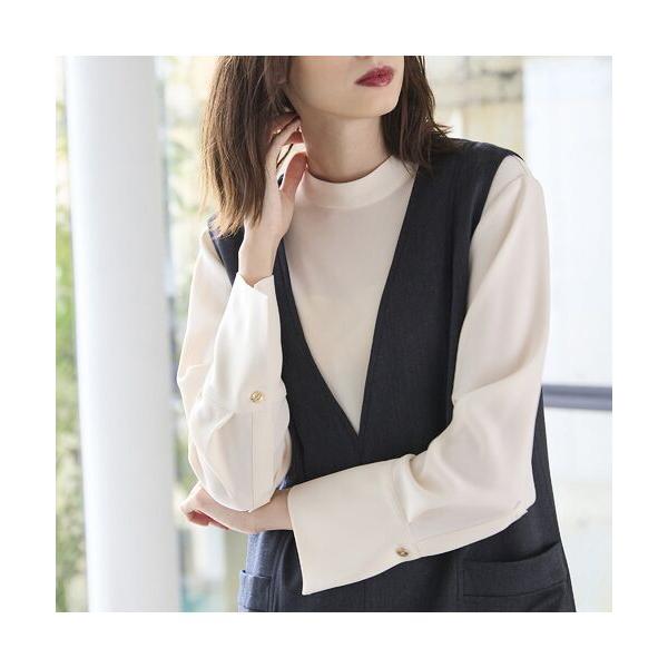 R-ISM / リズム 【洗える】バックサテンハイネックブラウス