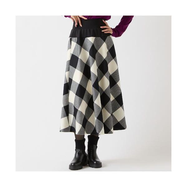 R-ISM / リズム 【追加生産・尾州ウール・S/M/Lサイズあり】チェックフレアースカート