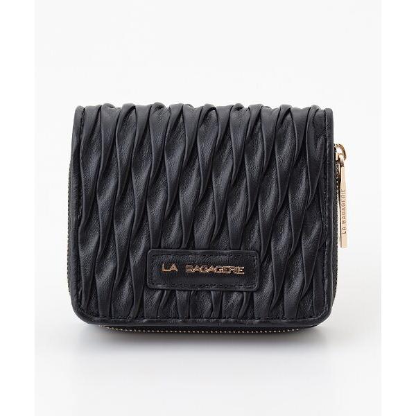 LA BAGAGERIE / ラ バガジェリー シープレザープリーツ加工二つ折り財布