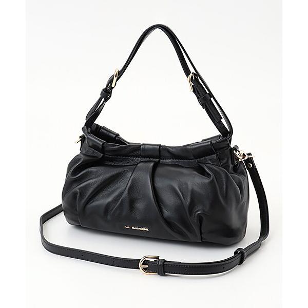 LA BAGAGERIE / ラ バガジェリー シープレザー　ギャザーミニバッグ