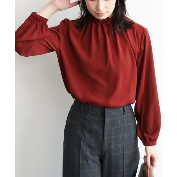 OFUON / オフオン ハイネックジョーゼットブラウス/洗濯機で洗える/WEB限定サイズあり/接触...