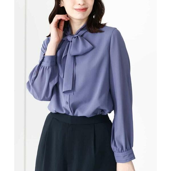 OFUON / オフオン ボウ付きシアーブラウス/洗える/WEB限定サイズあり