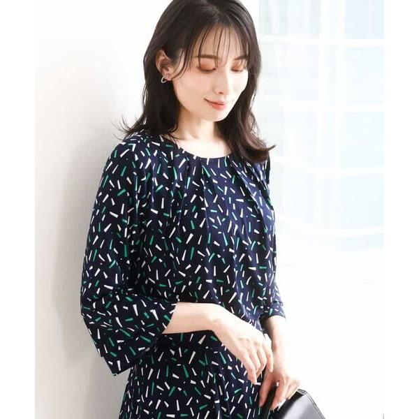 OFUON / オフオン 総柄フレアースリーブブラウス/洗える/WEB限定サイズあり