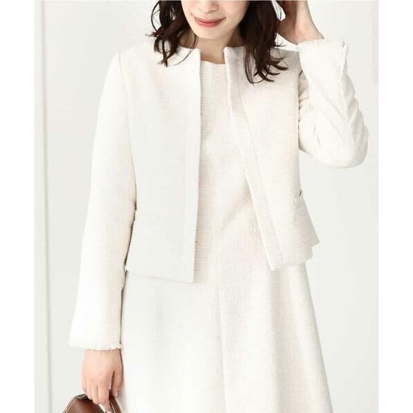 OFUON / オフオン [セットアップ対応]ラメツイードノーカラージャケット/WEB限定