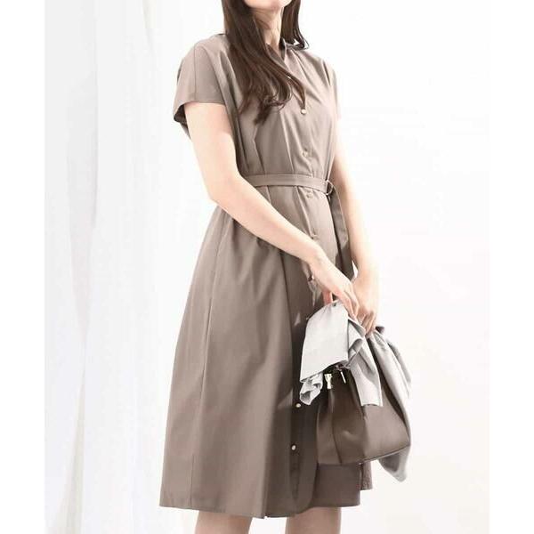 OFUON / オフオン リボンベルト付きシャツワンピース/2way仕様/洗える/WEB限定サイズ