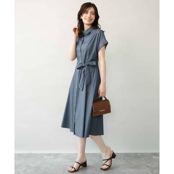 OFUON / オフオン シャンブレーシャツワンピース/洗える/WEB限定