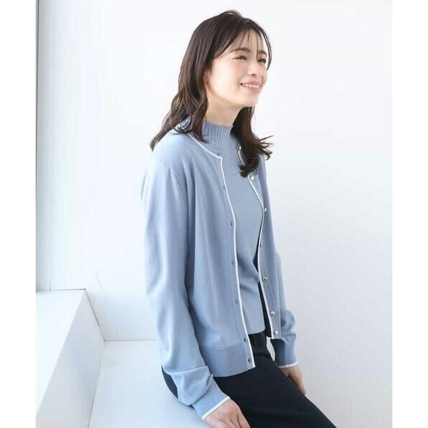 OFUON / オフオン 配色ラインアンサンブル（カーディガン&amp;ニットプルオーバー）/UVカット/洗...