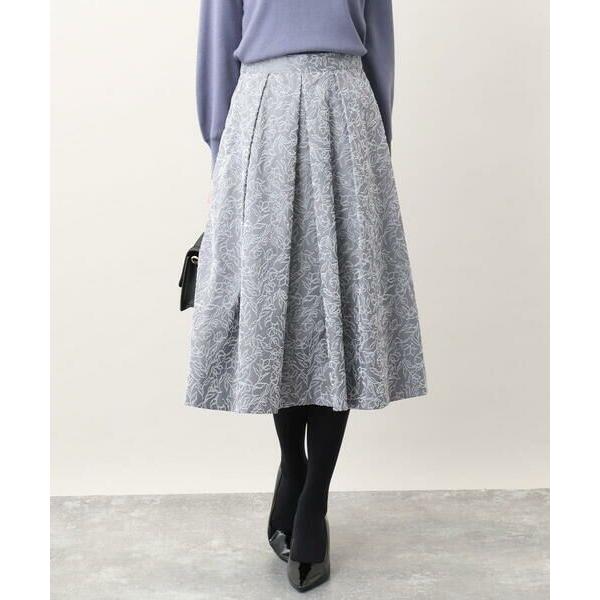 OFUON / オフオン フロッキープリントタックスカート