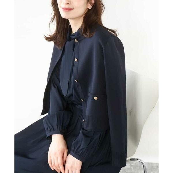 OFUON / オフオン ジャケットライクニットカーディガン/洗える/WEB限定